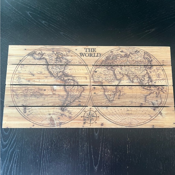 Wooden World Map Wall Art - Picture 1 of 16